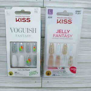 KISS Voguish Fantasy Glow Effect + Jelly Fantasy Sculpted Long Lot of 2